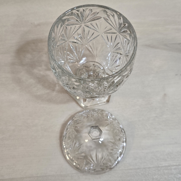 Vintage Egg Shape Cut Crystal Glass Candy Dish With Lid 8.5" Gorgeous - Picture 5 of 15